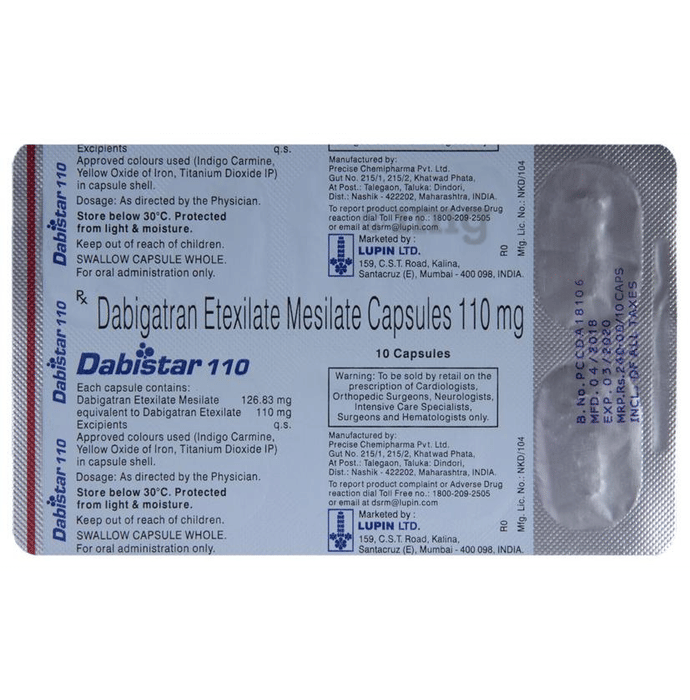 Dabistar 110 Capsule View Uses Side Effects Price And Substitutes 1mg