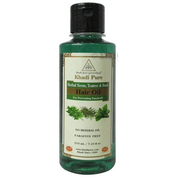 Khadi Pure Herbal Neem, Teatree & Basil Hair Oil Buy bottle of 210 ml