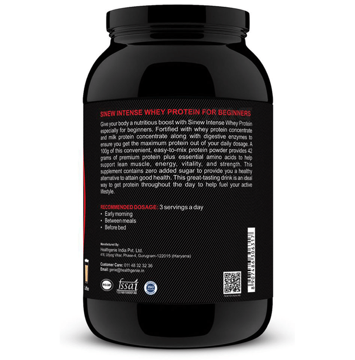 Sinew Nutrition Intense Whey Protein for Beginners with Digestive Enzymes Coffee