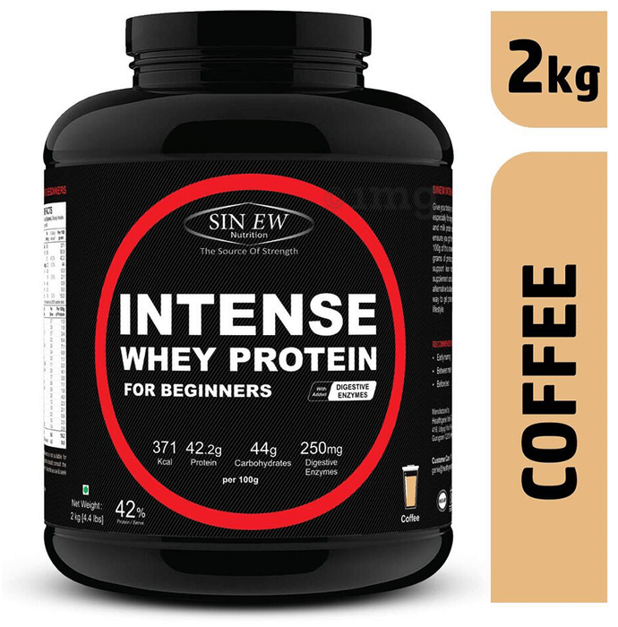 Sinew Nutrition Intense Whey Protein for Beginners with Digestive Enzymes Coffee