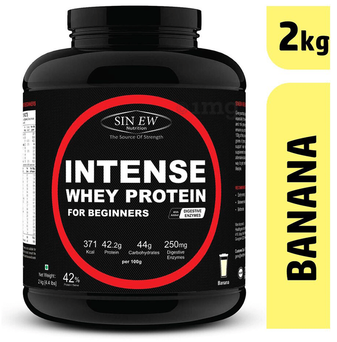 Sinew Nutrition Intense Whey Protein for Beginners with Digestive Enzymes Banana