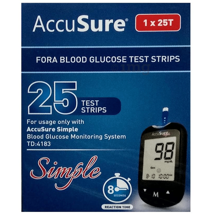 AccuSure Simple Blood Glucose Test Strip
