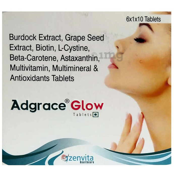 Adgrace Glow Tablet Buy strip of 10 tablets at best price in India 1mg
