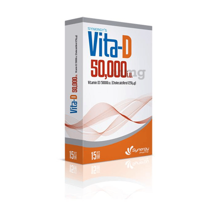 VitaD 50000 IU Tablet Buy strip of 8 tablets at best price in India 1mg