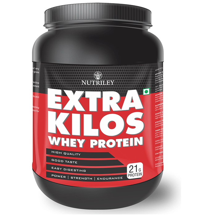 Nutriley Extra Kilos Whey Protein Powder Kesar Pista Badam