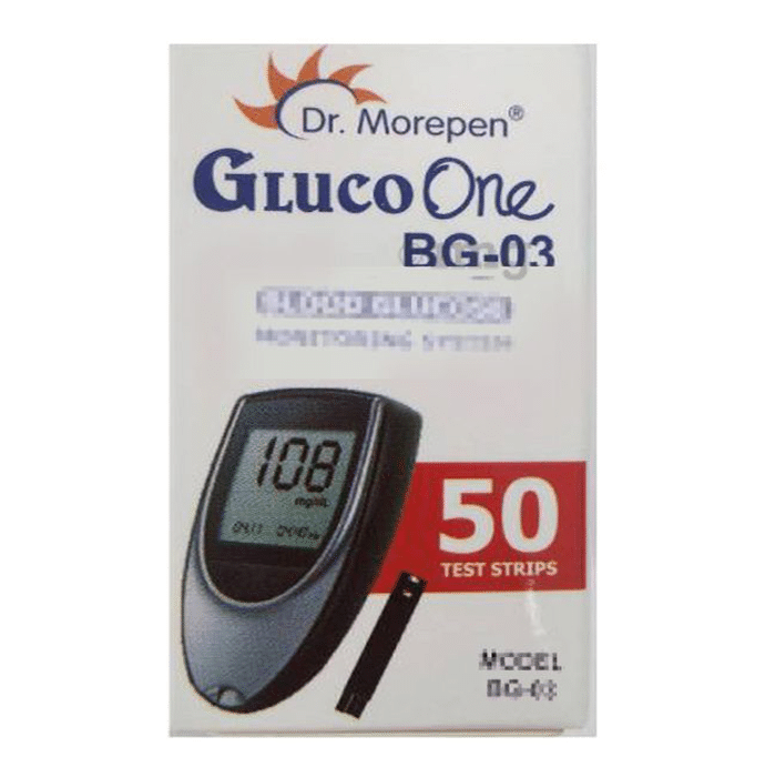 Dr Morepen BG 03 Gluco One 50 Blood Glucose Test Strips with 100 Lancets