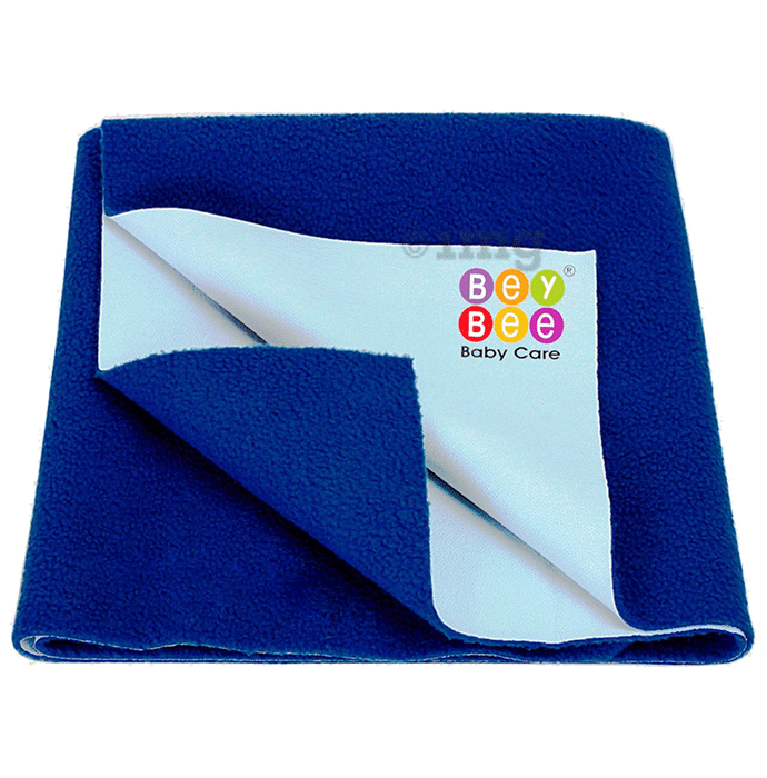 Bey Bee Waterproof Baby Bed Protector Dry Sheet for New Born Babies (70cm X 50cm) Small Royal Blue