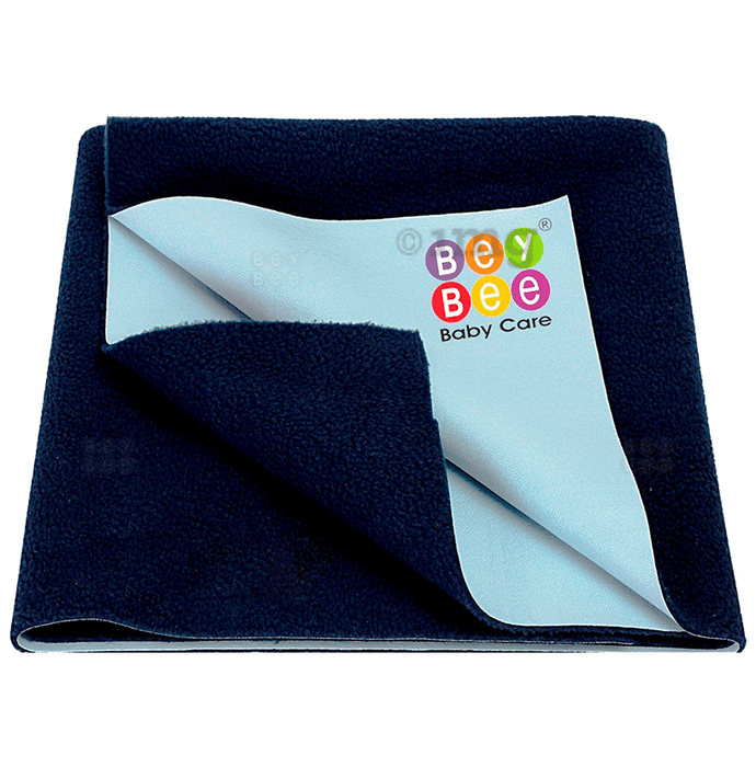 Bey Bee Waterproof Baby Bed Protector Dry Sheet for New Born Babies (70cm X 50cm) Small Dark Blue