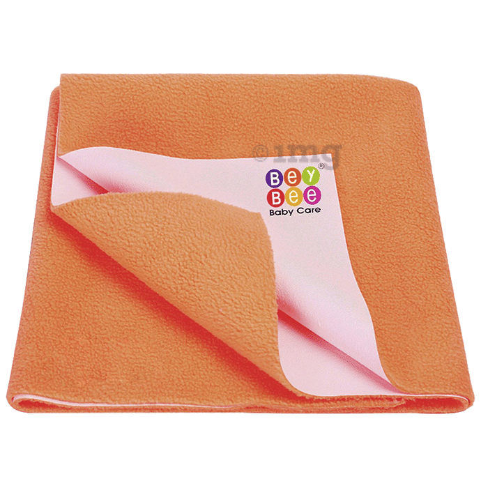 Bey Bee Waterproof Baby Bed Protector Dry Sheet for New Born Babies (70cm X 50cm) Small Peach