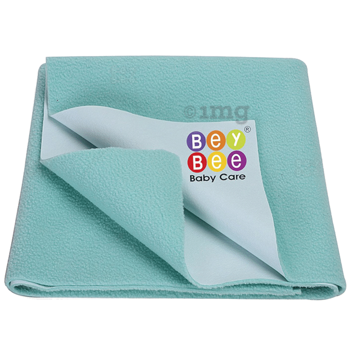 Bey Bee Waterproof Baby Bed Protector Dry Sheet for New Born Babies (70cm X 50cm) Small Sea Green