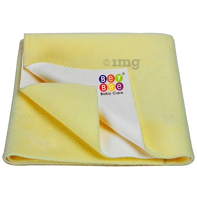 Bey Bee Waterproof Baby Bed Protector Dry Sheet for New Born Babies (70cm X 50cm) Small Yellow