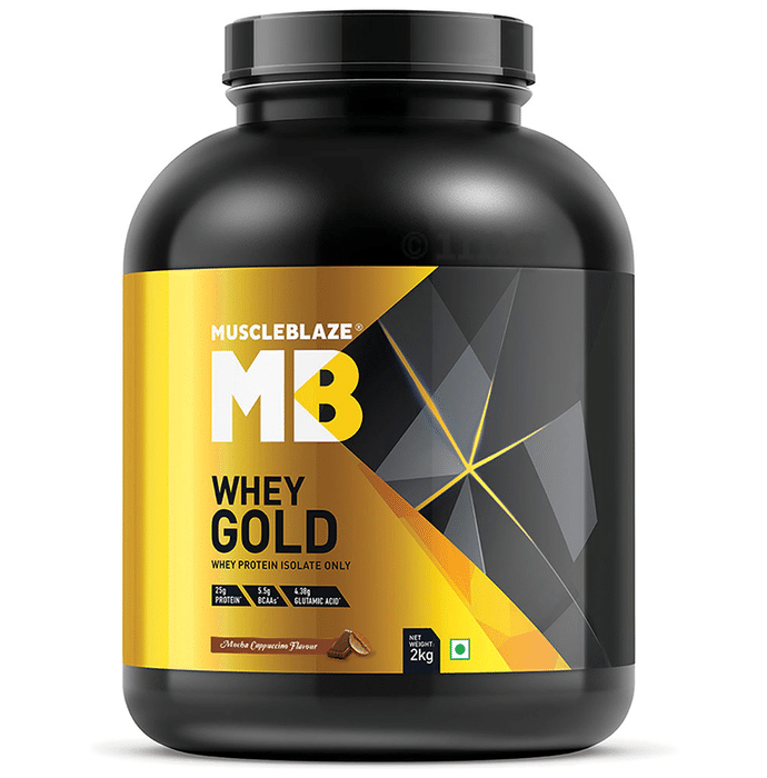 MuscleBlaze Whey Gold Whey Protein Isolate Only Powder Mocha Cappuccino