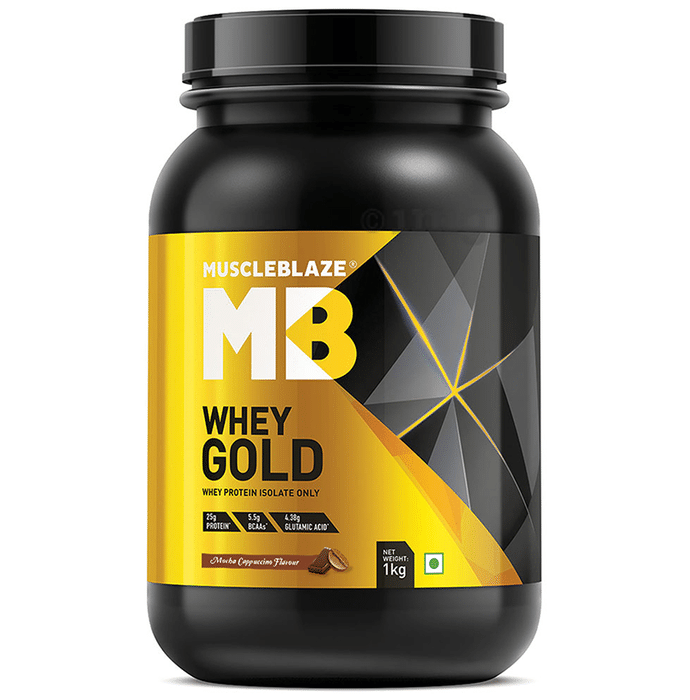 MuscleBlaze Whey Gold Whey Protein Isolate Only Powder Mocha Cappuccino