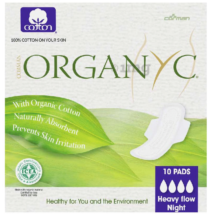 Organyc Ultrathin Sanitary Napkins Heavy Flow Buy box of 10 pads at