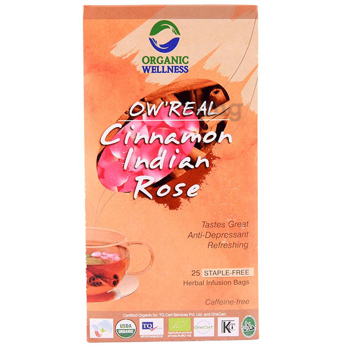 Organic Wellness OW' Real Cinnamon Herbal Infusion Bags Indian Rose