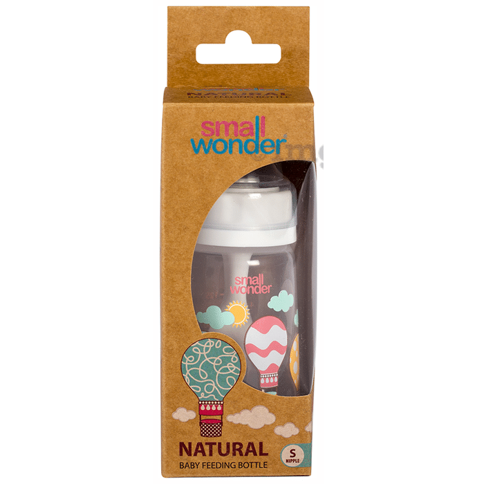 Small Wonder Natural Baby Feeding Bottle 125ml Small White