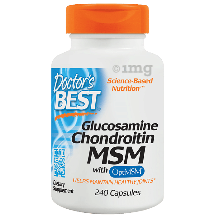Doctor's Best Glucosamine Chondroitin MSM with OptiMSM Veggie Capsule ...