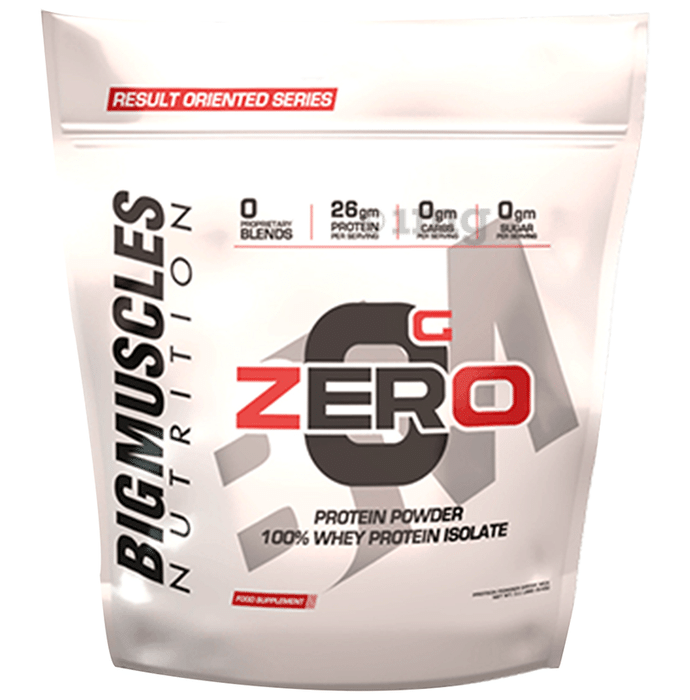Big Muscles Zero Protein Powder 100% Whey Isolate Rich Chocolate