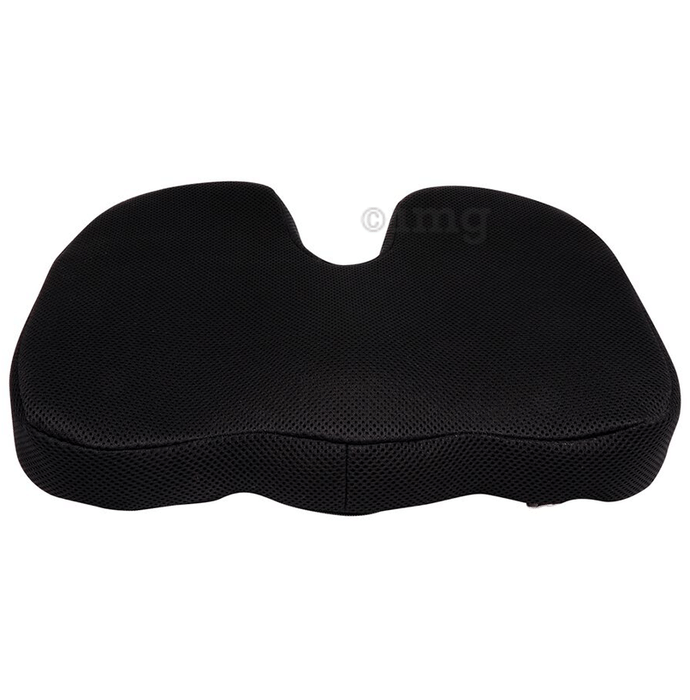 Sleepsia Advance Orthopaedic Coccyx Seat Cushion/Pillow with Memory Foam Black