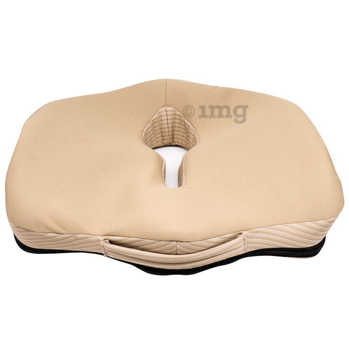 Sleepsia Advance Orthopaedic Coccyx Seat Cushion/Pillow with Memory Foam Beige