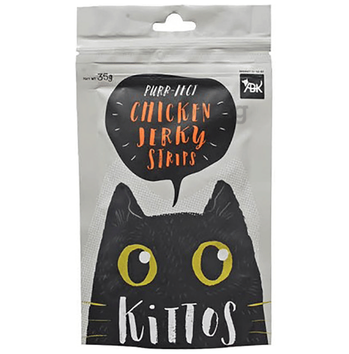 Kittos Chicken Jerky Strips for Cats Buy packet of 35 gm Pet Food at