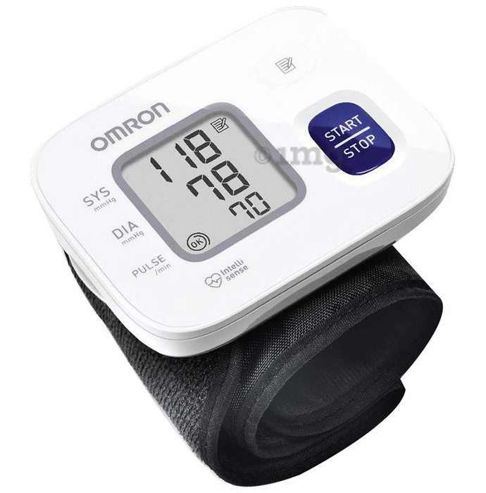 Omron HEM 6161 Fully Automatic Wrist Blood Pressure Monitor White