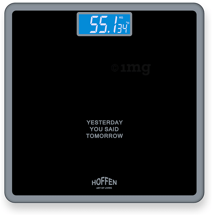 Hoffen Digital/LCD Weighing Scale Black with Blue Backlight