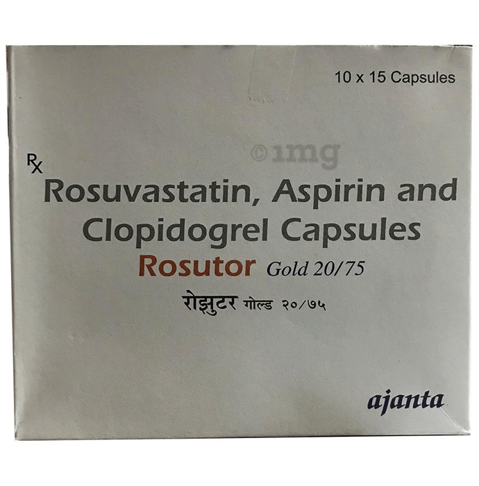 Rosutor Gold 20 75 Capsule View Uses Side Effects Price And Substitutes 1mg