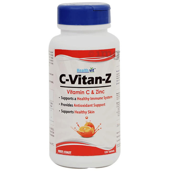 HealthVit CVitanZ Vitamin C 500mg& Zinc Chewable Tablet Buy bottle