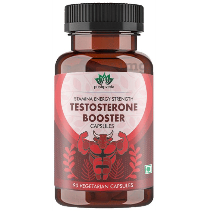 Pushpveda Testosterone Booster Capsules Buy bottle of 90 vegicaps at