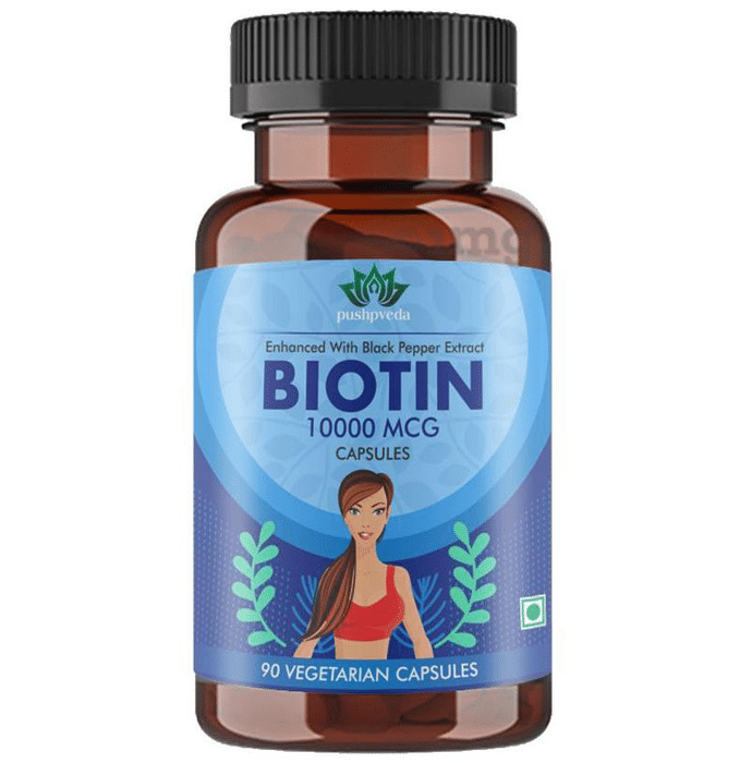 Pushpveda Biotin 10000mcg Capsule