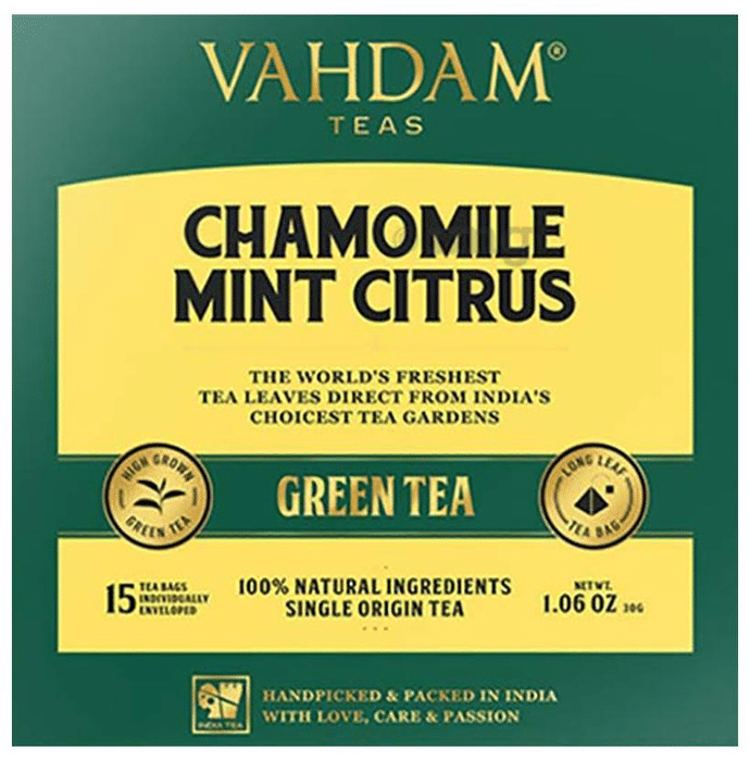 Vahdam Teas Green Tea (2gm Each) Chamomile Mint Citrus