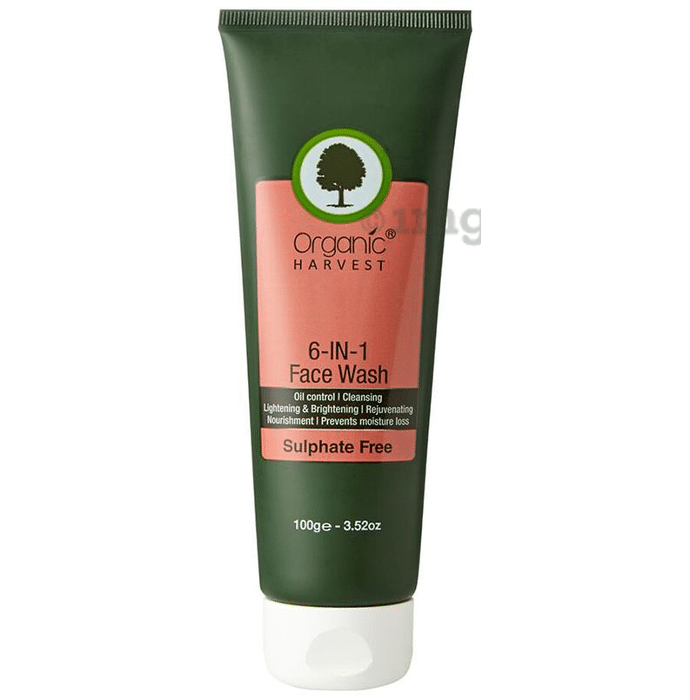 Organic Harvest 6In1 Sulphate Free Face Wash Buy tube of 100 gm Face