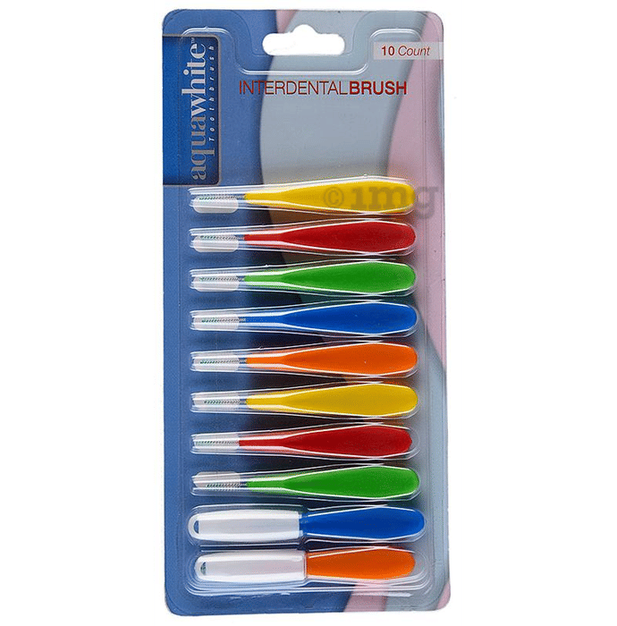 Aquawhite Interdental Brush Buy packet of 10 Dental Brush at best