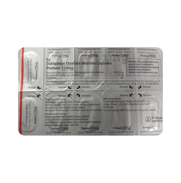 Pradaxa 110mg Capsule View Uses Side Effects Price And Substitutes 1mg