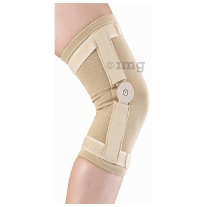 Kudize Hinged Knee Cap Tubular Knee Support Large Beige