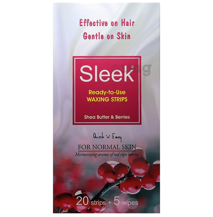 Sleek ReadyToUse Waxing Strips( 20 Strips & 5 Wipes) Normal Skin Buy