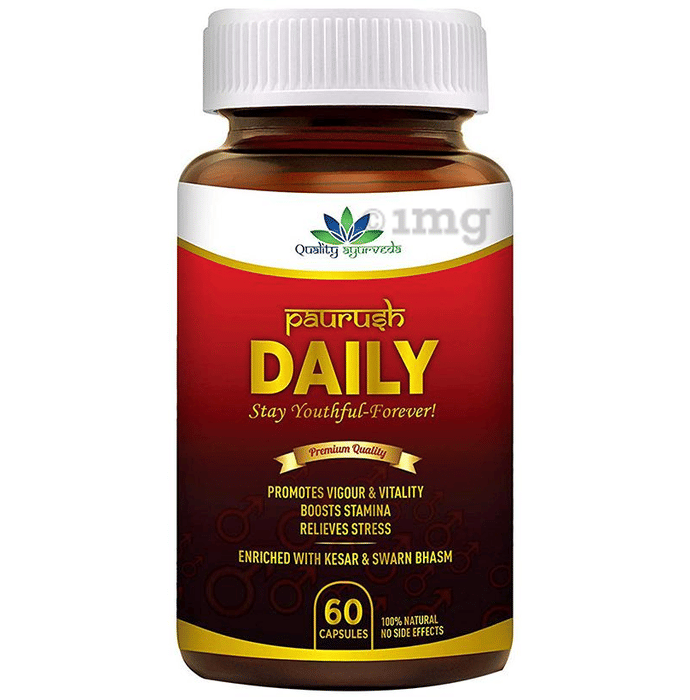 Quality Ayurveda Paurush Daily Capsule Buy bottle of 60 capsules at best price in India 1mg