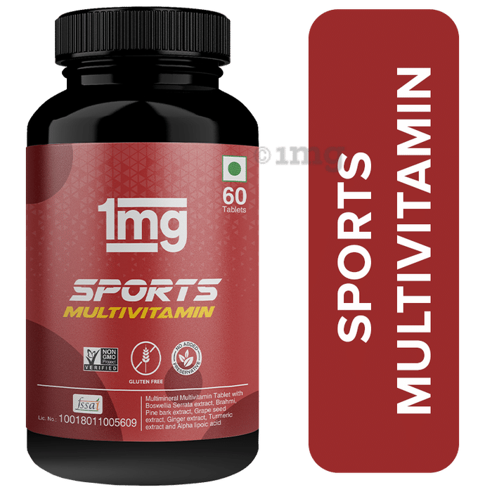 1mg Sports Multivitamin Energy & Immunity Booster Zinc, Vitamin C, Vitamin D, Calcium and Iron Tablet