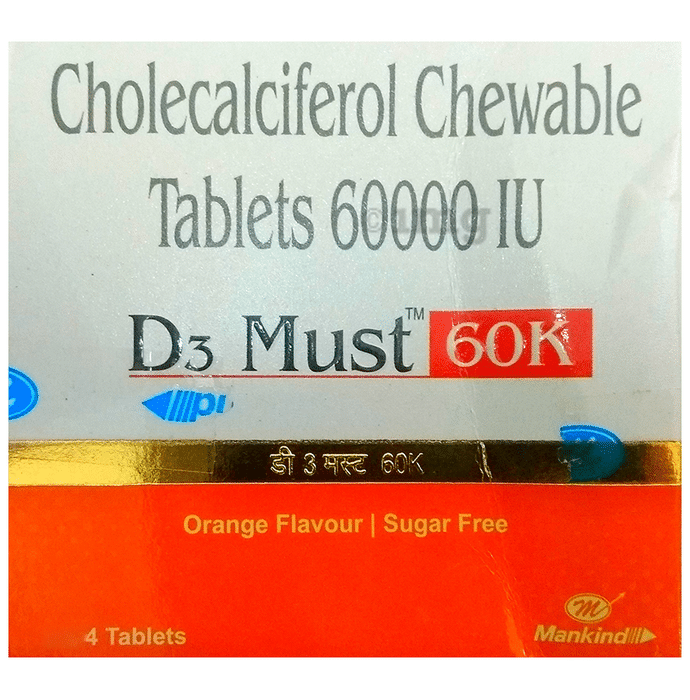 D3 Must 60K Tablet Orange Sugar Free