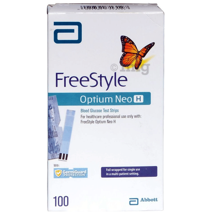 FreeStyle Optium Neo H Blood Glucose Test Strip Buy box of 100 Test