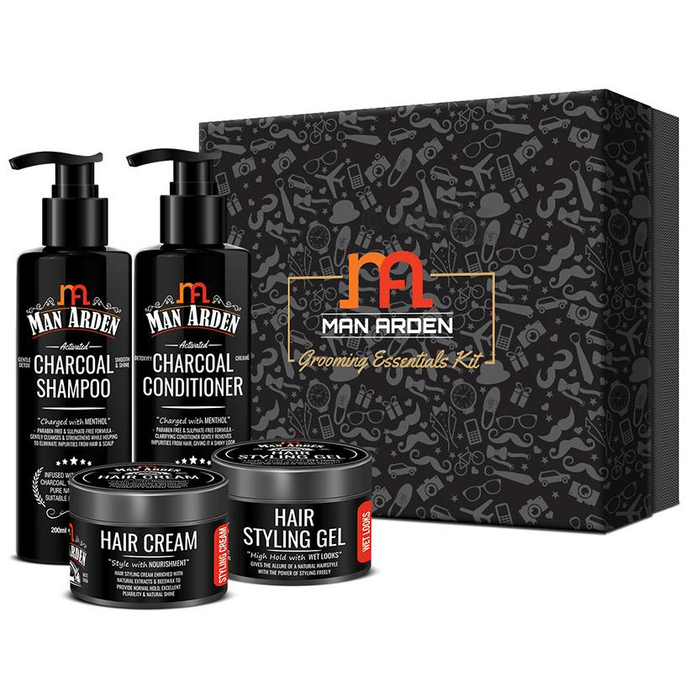 Man Arden Grooming Essential Kit (Activated Charcoal Shampoo