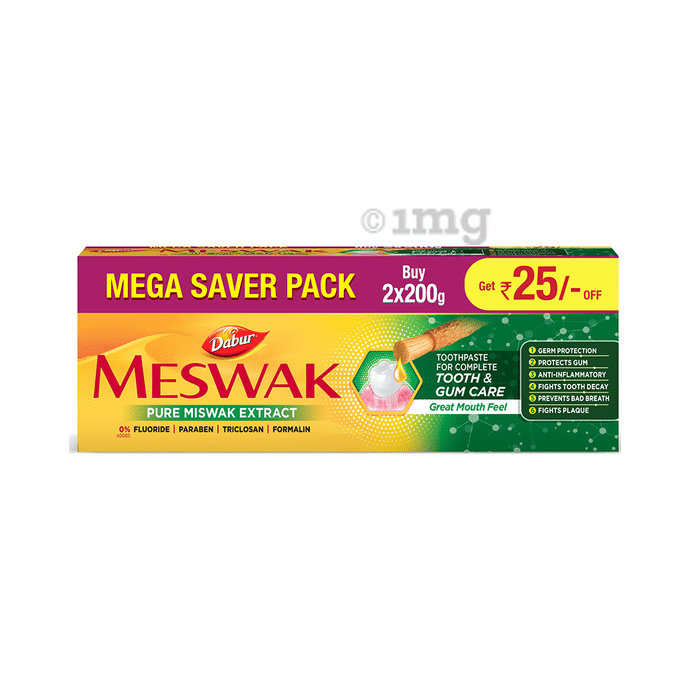 Dabur Meswak Toothpaste Mega Saver Pack (200gm + 200gm)