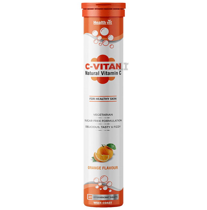 HealthVit C-Vitan Natural Vitamin C 1000mg Orange Effervescent Tablet