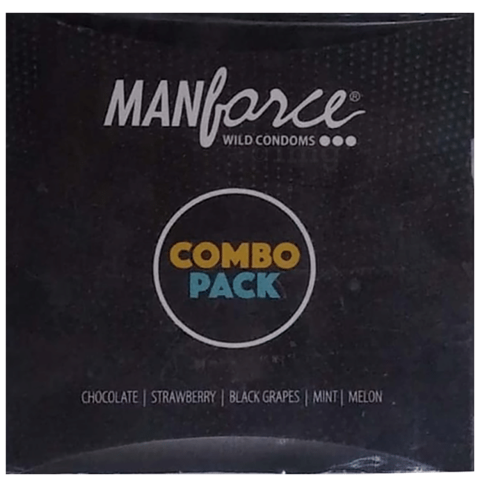 Manforce Wild Condom Combo Pack Chocolate, Strawberry, Black Grapes, Mint, Melon