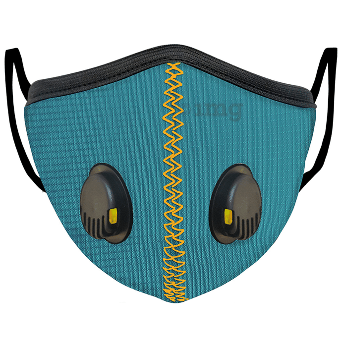 SanNap N95 Anti Pollution Reusable & Washable with Twin Breathing Valves Face Mask Teal