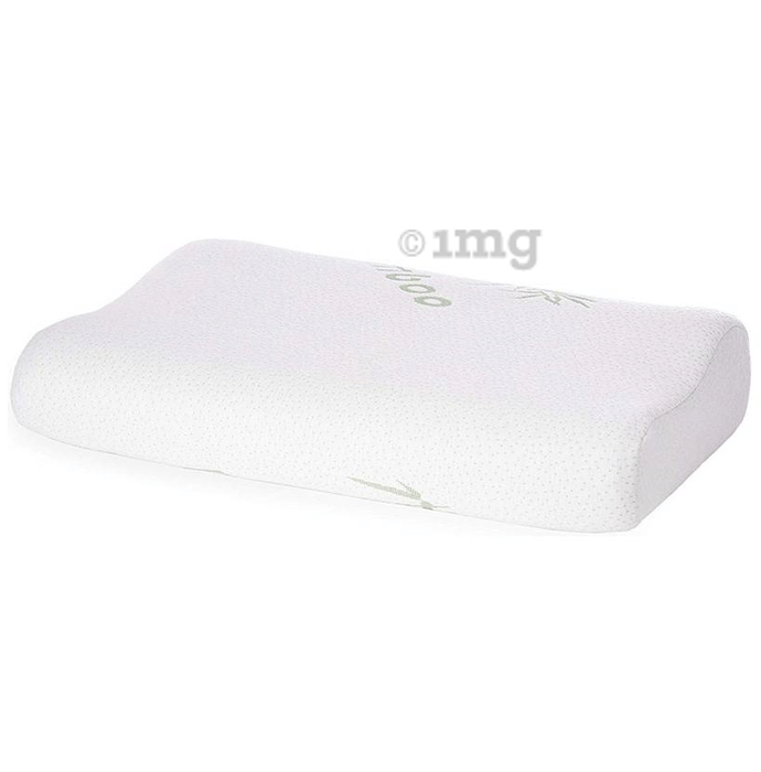 Fovera Orthopedic Memory Foam Cervical Pillow Standard White Bamboo