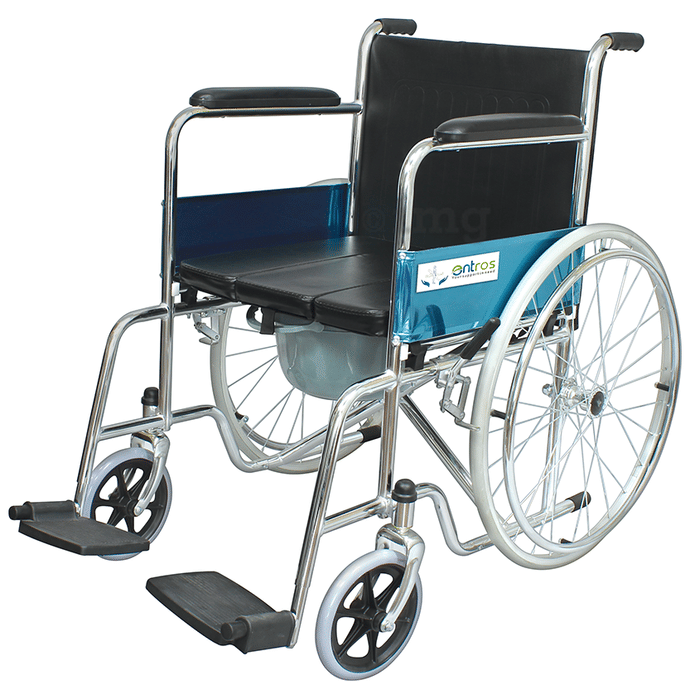 Entros KL609U Lightweight Wheelchair with Commode Seat Cushion & Pot