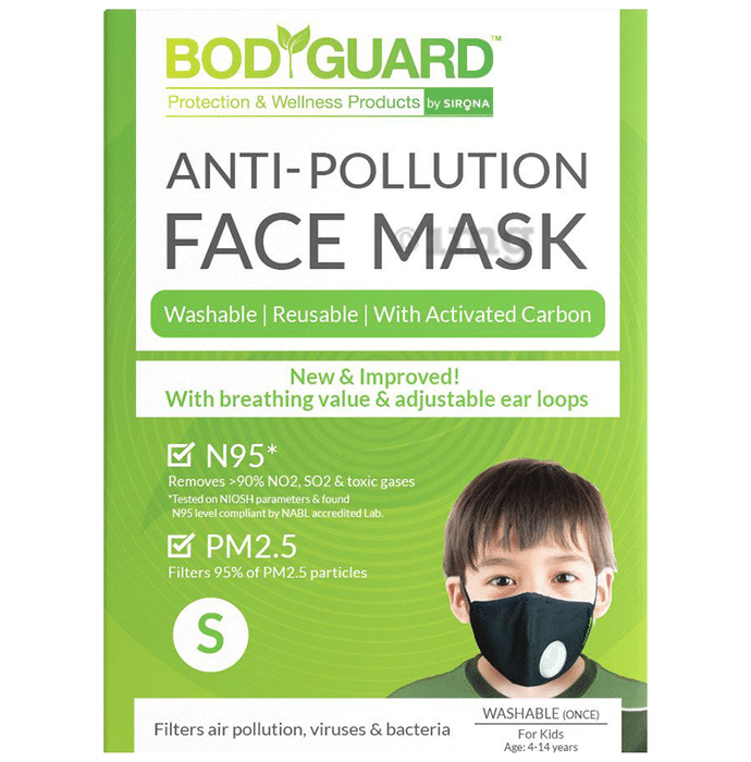 Bodyguard Small N95 + PM2.5 Anti-Pollution Face Mask with Valve and Activated Carbon for Kids