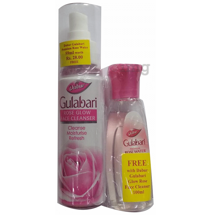 Dabur Gulabari Rose Glow Face Cleanser With Premium Rose Water 58ml Free Buy Pump Bottle Of 100 Ml Liquid At Best Price In India 1mg